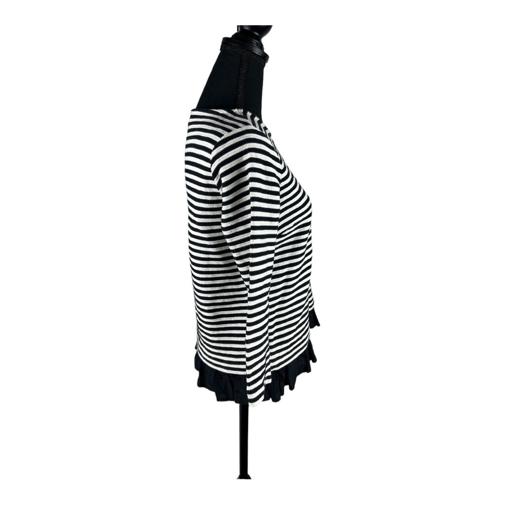 Vineyard Vines Textured Stripe Ruffle Hem Top XXS - Picture 3 of 4